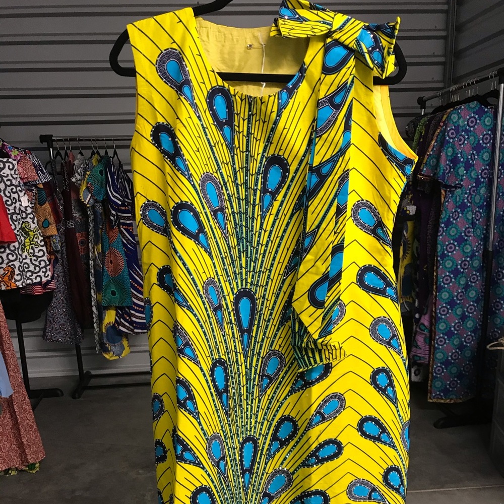 African print Ankara Bow tie pencil dress